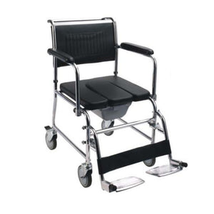 Commode Chair - Padded Seat Chrome