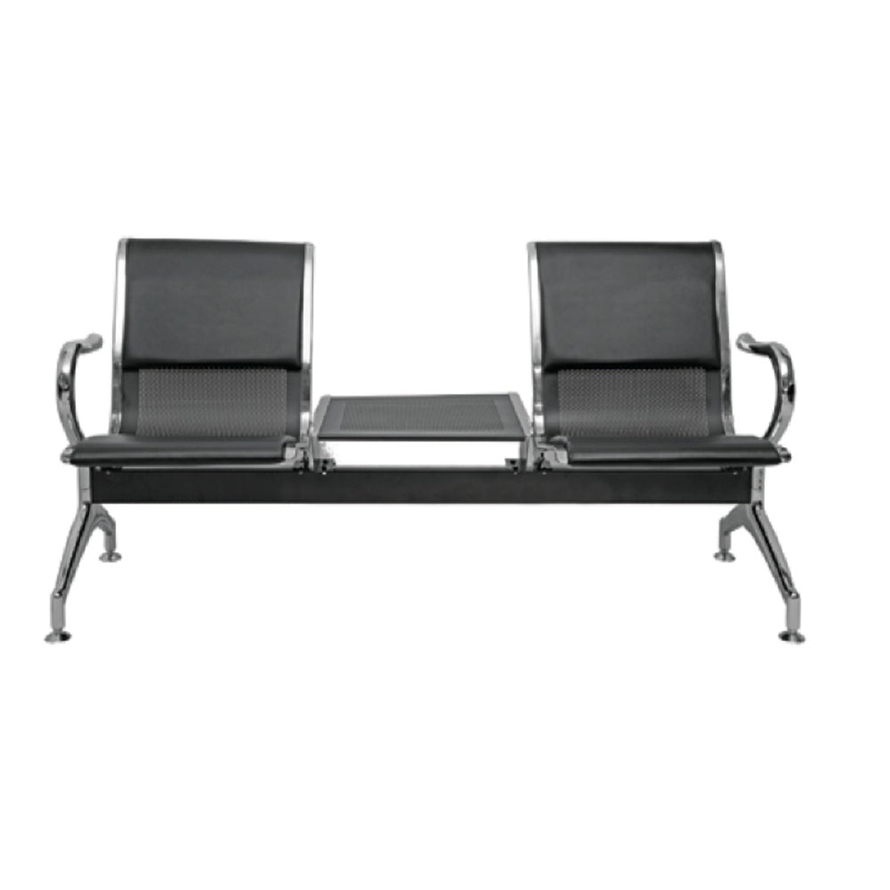 Waiting Area Bench - Chrome 2 seats with Table