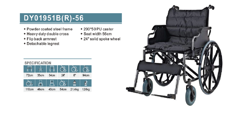 Wheelchair - 55 cm seat width obesity