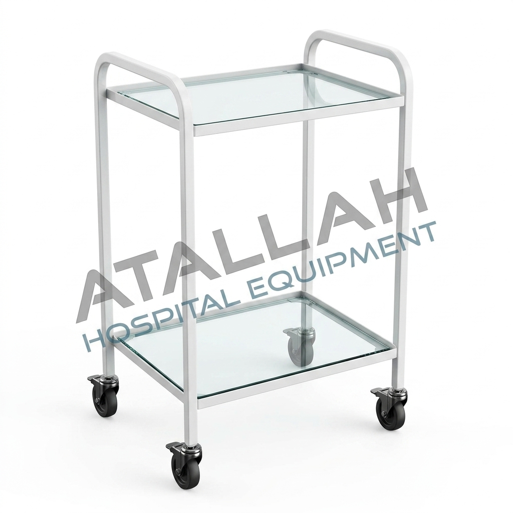 Instrument Trolley - 2 Shelves Glass 50W x 50D cm