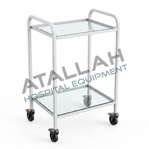 Instrument Trolley - 2 Shelves Glass 50W x 50D cm