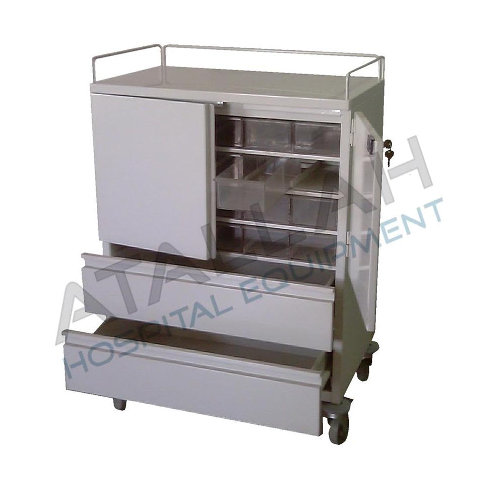 Dressing / Medication Trolley with 20 Plastic Containers