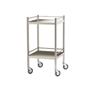 Instrument Trolley - 2 shelves 50W x 50D cm with barriers stainless steel