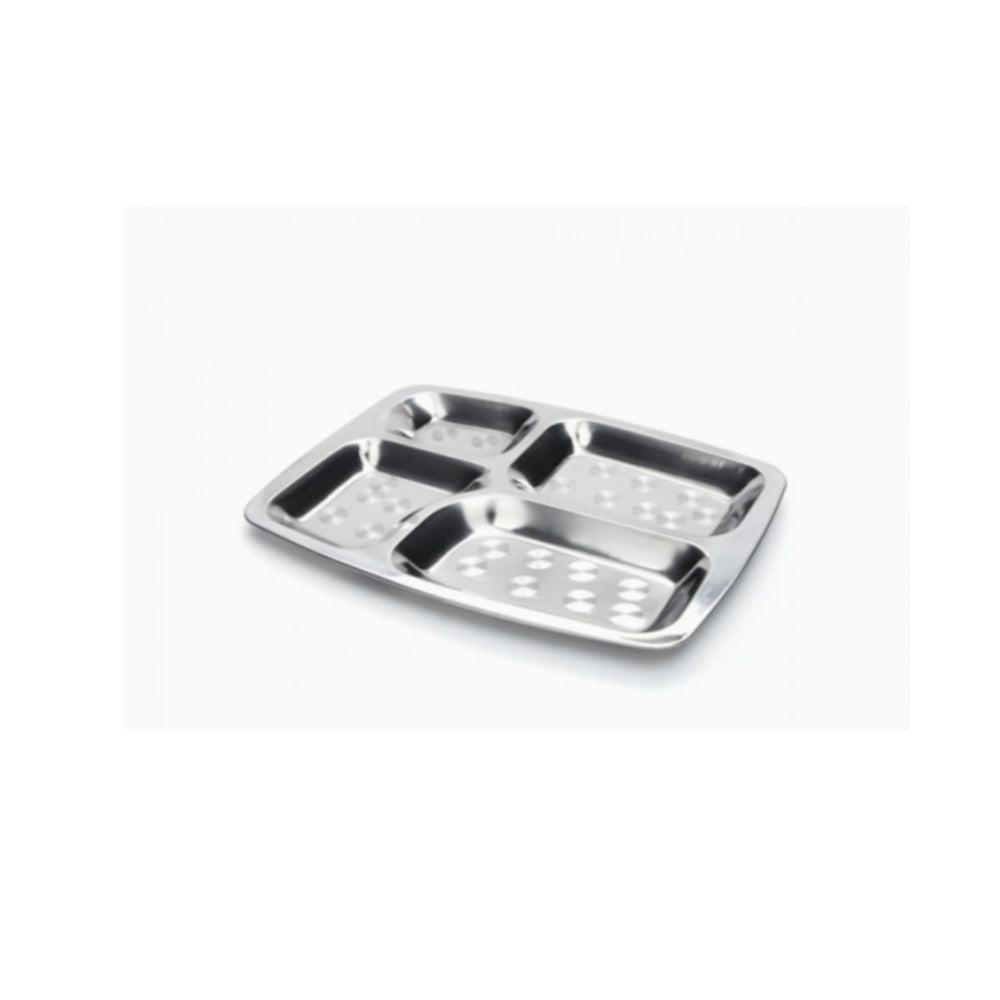 Meal Distribution Tray - Stainless Steel Rectangular Base