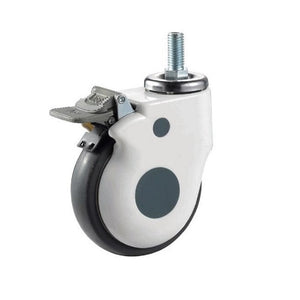 Castor/Wheel for Bed/Stretcher - 125 mm diameter 16 mm thread