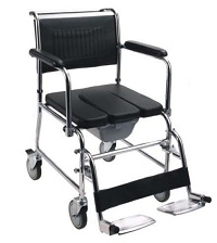 Commode Chair - Padded Seat Chrome