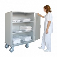 Clean Linen Transport Trolley - Closed 2 panels