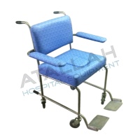 Commode Chair - Padded Seat Stainless Steel