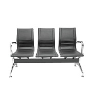 Waiting Area Bench - Chrome 3 seats / Full Leather