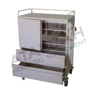 Dressing / Medication Trolley with 20 Plastic Containers